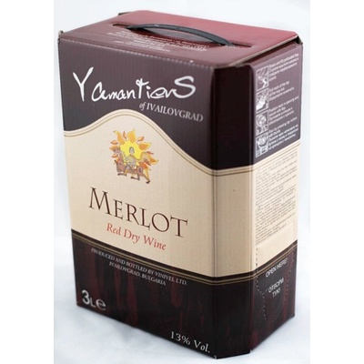 Yamantiev's Bag in Box Merlot červená 2023 13% 3 l (kartón)