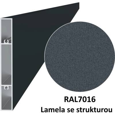i-pohony Hliníkový profil 120x16x1730mm s povrchovou úpravou se strukturou, antracit RAL7016