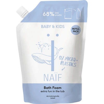 NAIF Relaxačná pena do kúpeľa prírodná náhradná náplň 500 ml
