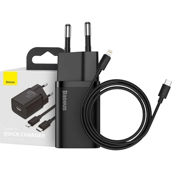 Image 1 of Baseus Зарядно устройство Baseus Super Si Quick Charger 1C 20W+ lightning кабел (8544 42 90)