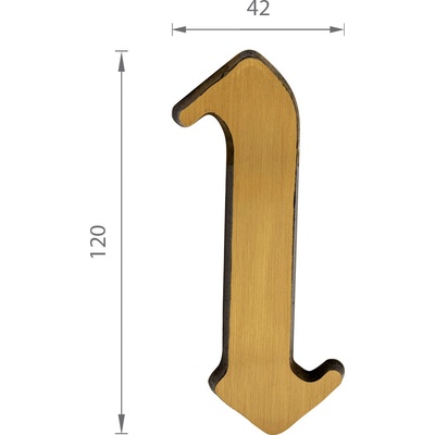 SS - DOMOVÁ ČÍSLICA "1" - 120 mm BRM.LL - bronz matný | MP-KOVANIA.sk