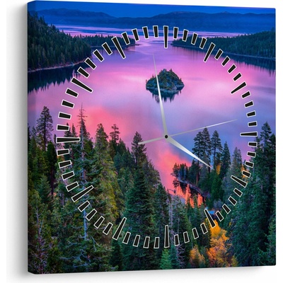 Obraz - Jezero Tahoe, Sierra Nevada, Kalifornie, USA (s hodinami), jednodílný 30x30 cm s hodinami – Hledejceny.cz