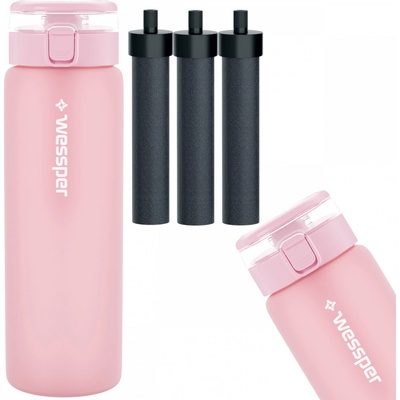 Wessper ActiveMax Clarti Glass 0,68 l růžová