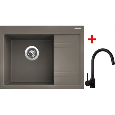 Sinks RIM 650 L Truffle + Vitalia černá matná