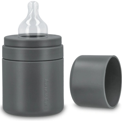 Baby Wallaby kojenecká antikoliková láhev Dark grey 120 ml