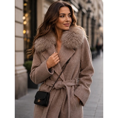 Max Original Leather Dámsky kašmírový kabát 240438A brown