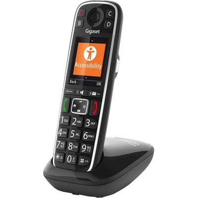 Gigaset Безжичен DECT телефон Gigaset E720A FR, 2.2" (5.58cm) цветен дисплей, 1 линия, еко режим, адресна памет за 200 номера, функция "свободни ръце", Bluetooth, черен (1015008)