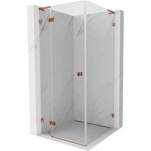 Mexen Lunar L лява душ кабина 80 x 80 см, прозрачна, розово злато - 834L-080-080-60-00-L (834L-080-080-60-00-L)