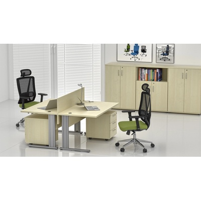 NABYTEK-DESIGNOVY.CZ - ZEP 2.6 12 Sestava kancelářského nábytku Komfort 2.6 javor – Zboží Dáma