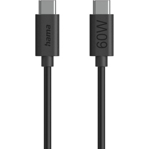 Hama Кабел за зареждане usb-c - usb-c, 60 w, 1.2 м, черен (hama-86446) - pcbuild