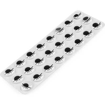 Prima-obchod Samolepicí oči pohyblivé s řasami Ø15 mm, barva černá