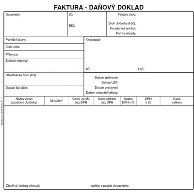 Baloušek Tisk PT200 Faktura, daňový doklad 2/3 A4 – Zboží Dáma
