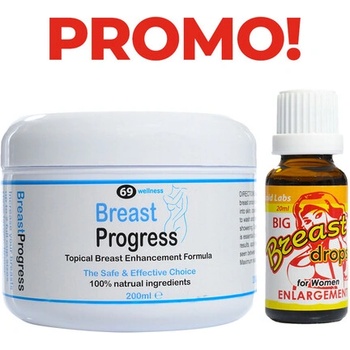 Breast Progress гел за уголемяване на гърдите + Капки за уголемяване на бюста Big Breast drops