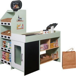 Moni Toys Детски дървен магазин Moni Toys - За симулации и ролеви игри, зелен (113016) - baby