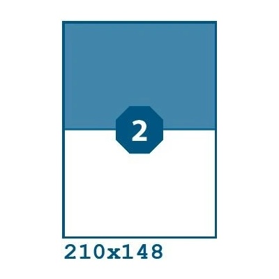 Print etikety 210 x 148 mm 2 etikety na A4 100 listů, bílé - V0002535