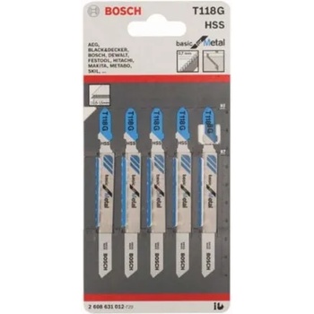 Bosch Нож за зеге Bosch с T-захват за тънка ламарина 67/92 мм, 36 TPI, 5 бр. , праволинейно, T 118 G-2 608 631 012