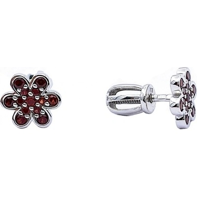 Granát Turnov Stříbrné náušnice český granát přírodní 6371440