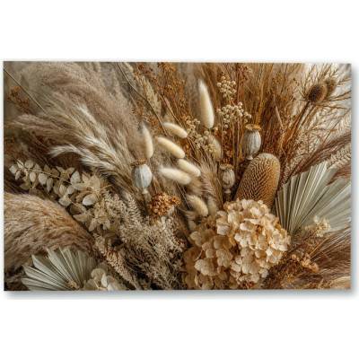 Plakát – Sušená kytice v přírodních odstínech 135 × 90 cm Bez rámu Ne Bez rámu