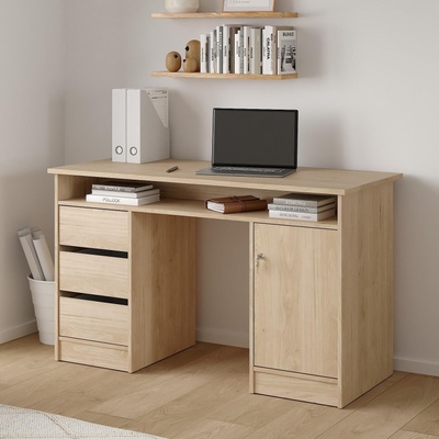 Бюро Function Plus с врата и 3 чекмеджета Jackson Hickory