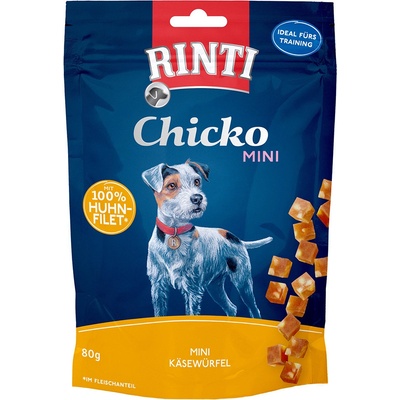 Rinti Extra Chicko Mini syrové kocky s kuracím 6 x 80 g
