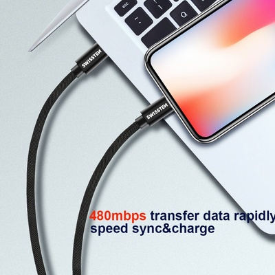 Swissten 71525203 datový USB-C/lightning, 1,2m, stříbrný