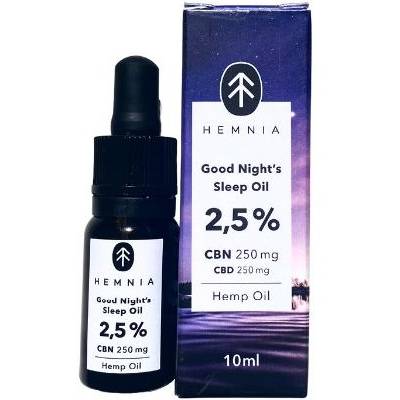 Hemnia Good Night's Sleep Konopný olej 2,5%, 250 mg CBN, 250 mg CBD, 10 ml