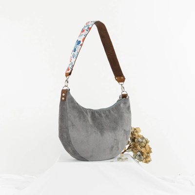 Ammyla kabelka Luna cloth sivá Crossbody s popruhom
