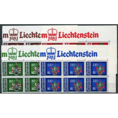 (1981) MiNr. 766 - 769 ** (6-bl) - Lichtenštejnsko - Erby