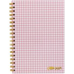Pukka Pad Спирална тетрадка, B5, с подвързия, 80 страници, FSC, PUKKA PAD "Carpe Diem", розово каре 9377-CD (9377-CD)