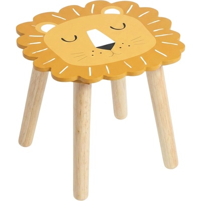 Home Styling Collection Dřevěná dětská stolička SAFARI s motivem lva, 28 cm oranžová