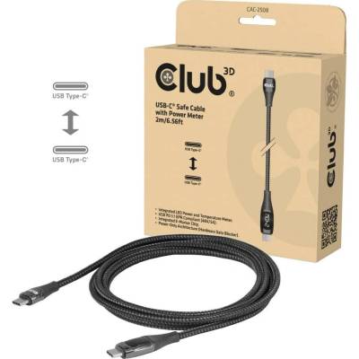 Club 3D CAC-2508 USB-C Safe s měřičem výkonu 240 W bez přenosu dat 2m