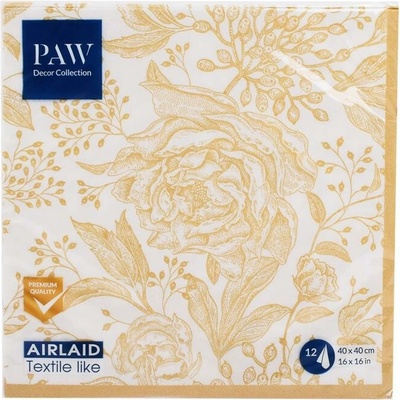 Airlaid AAND123709 SERVÍTKY 12ks Rose Peonies 40x40cm