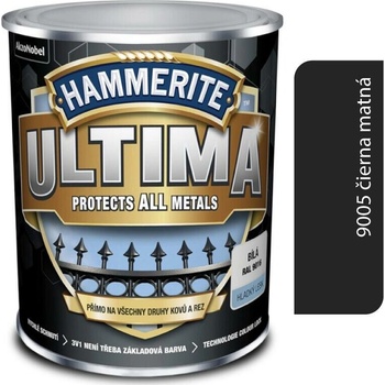 HAMMERITE ULTIMA 3v1 Čierna RAL9005 matná,0,75L