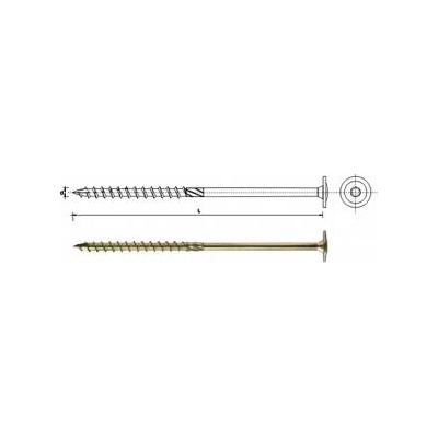 Uncanny Brand Wood liner with torx collar galvanized yellow 8*180mm t40