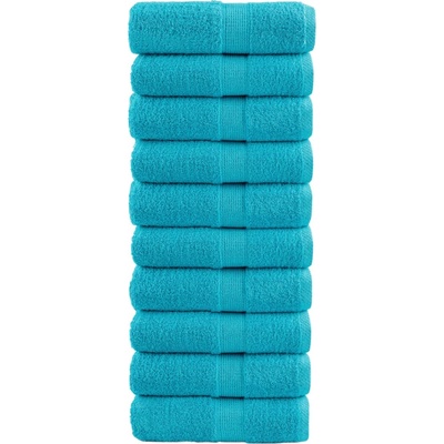 vidaXL Премиум кърпи за гости SOLUND 10 бр. тюркоазени 30x50 см 600 г/м2 (137448)