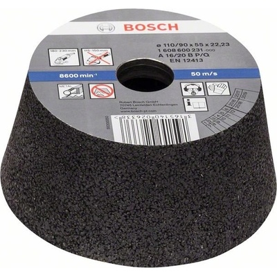 BOSCH Brúsny hrniec, kónický - kov/liatina 90 mm, 110 mm, 55 mm, 16 1608600231