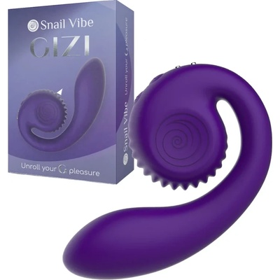 Вибратор за двойна стимулация, 12см. - Snail Vibe Gizi Purple (D-238270)