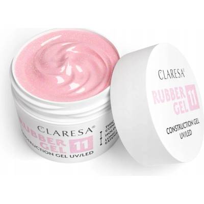 Claresa stavební gel Rubber světle růžová s třpytkami 11 90g