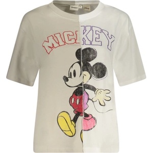 DESIGUAL Дамска тениска с къс ръкав desigual, Размер m, Цвят Бяло (26wwtk59migmickey_bi1000)