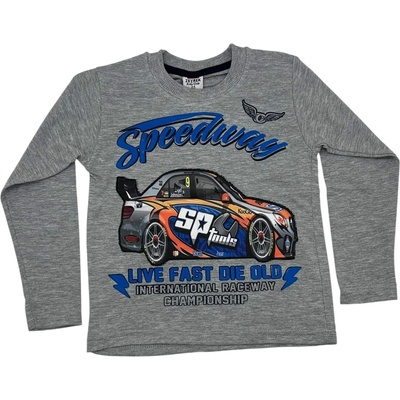 Zeyrek chlapčenské tričko s dlhým rukávom Speedway šedá