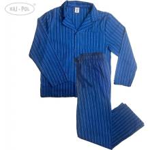 Raj-Pol pánské pyžamo dlouhé propínací flanelové modré