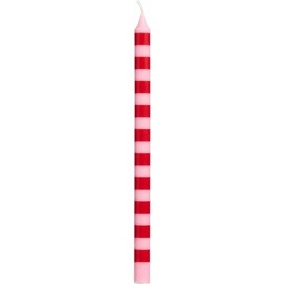 Ib Laursen Taper Red / Light Pink Stripes 20 cm