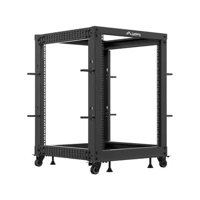 Lanberg Комуникационен шкаф, Lanberg open rack 19" 15U 600x600-1100 adjustable black (OR01-6115-B)