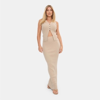 I Saw It First Пола I Saw It First Knitted Top and Maxi Skirt Set - Stone