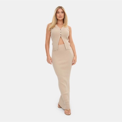 I Saw It First Пола I Saw It First Knitted Top and Maxi Skirt Set - Stone