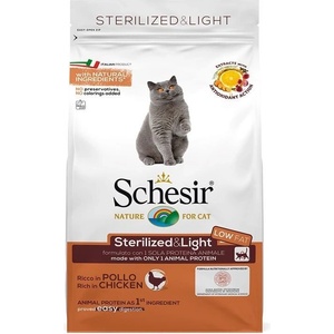 Schesir Sterilized & Light with Chicken - с пилешко месо, за кастрирани или с наднормено тегло 1.5kg