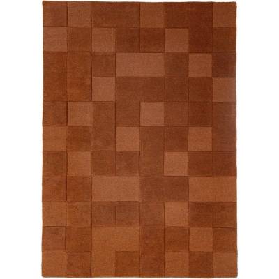 Flair Rugs Теракотен ръчно изработен вълнен килим 200x290 cm Checkerboard - Flair Rugs (503119382615)