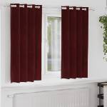 Pure Line Home Кадифени завеси в цвят бордо с метални халки, 2 бр. , 140 x 175 см