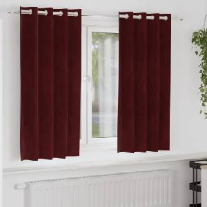 Pure Line Home Кадифени завеси в цвят бордо с метални халки, 2 бр. , 140 x 175 см