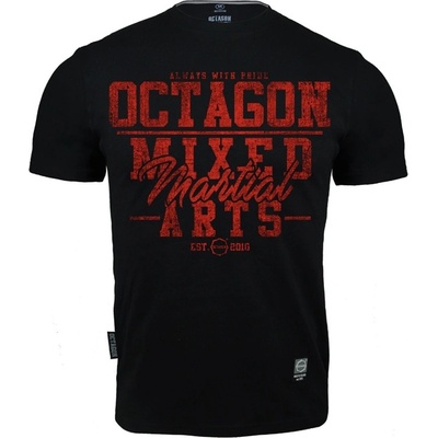 Tričko MMA čierne/červený nápis